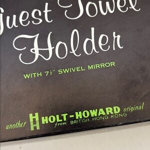 Rare 1950’s Vintage Holt Howard Guest Towel Holder Floral Swivel Mirror Retro